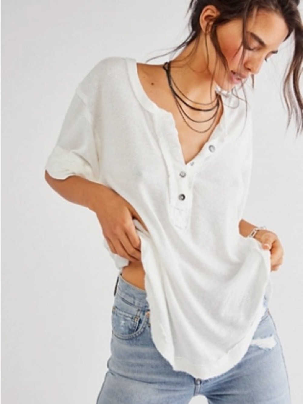 Free People Women’s Heritage Henley. Size Medium.